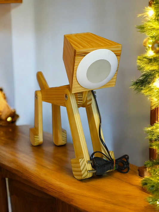 Wooden dog shaped LED table lamp (Quirky and functional lighting for your space)